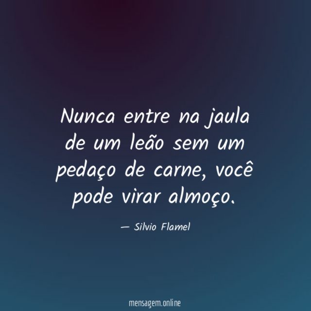 Nunca entre na jaula de um leão sem