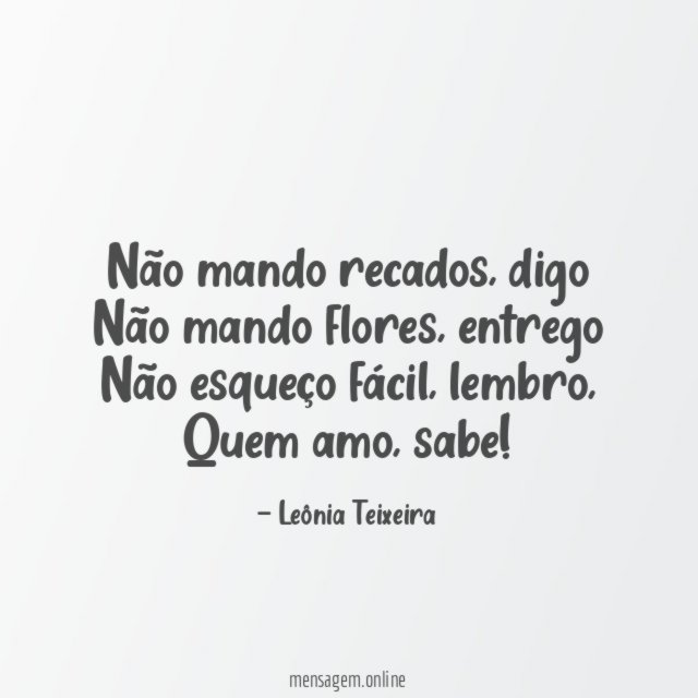 Não mando recados