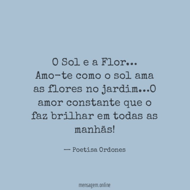 O Sol e a Flor…