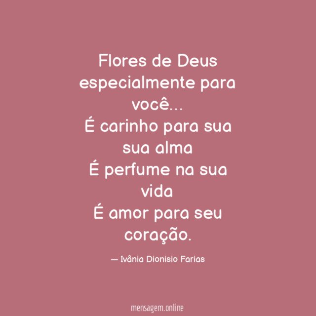 Flores de Deus especialmente para você
