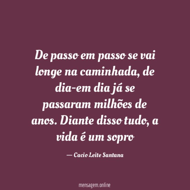 De passo em passo se vai longe na caminhada