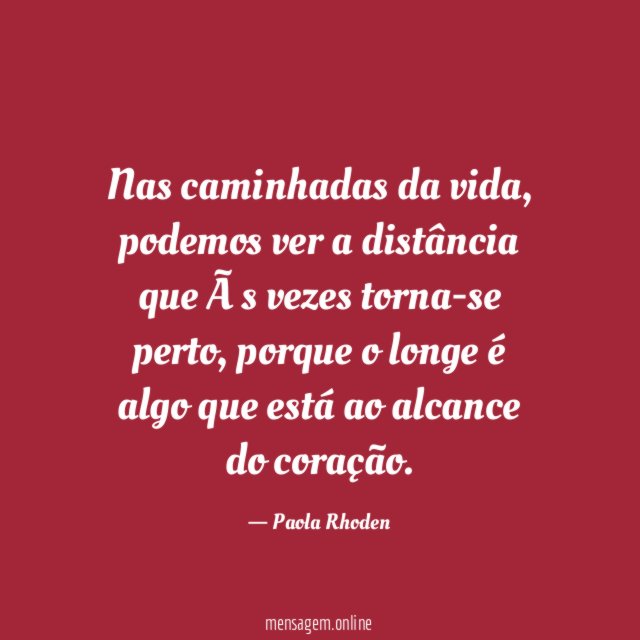 Nas caminhadas da vida