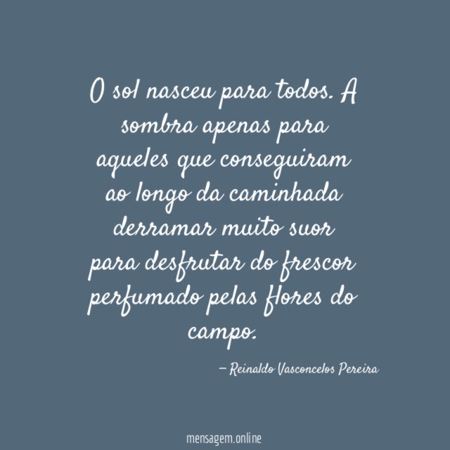 O sol nasceu para todos