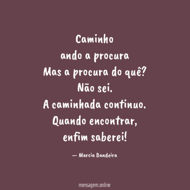 Caminho ando a procura Mas a procura do quê