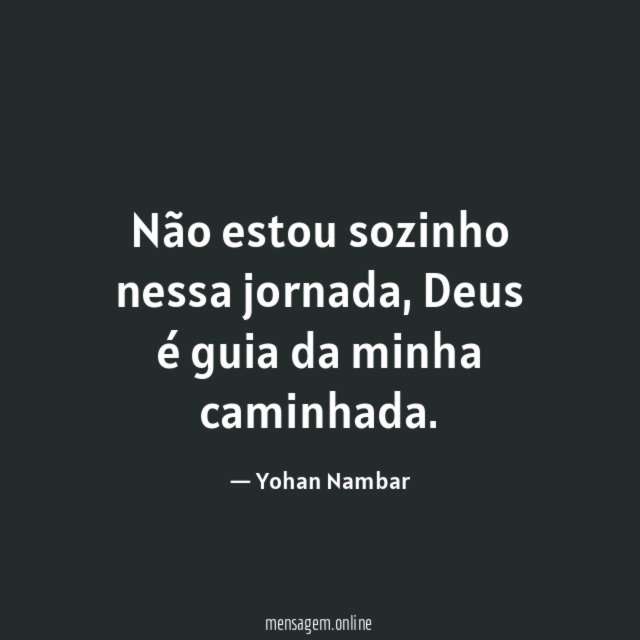 Não estou sozinho nessa jornada