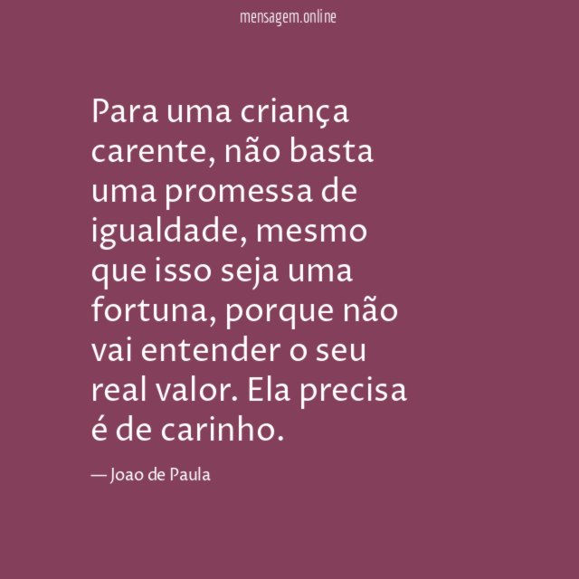 Para uma criança carente