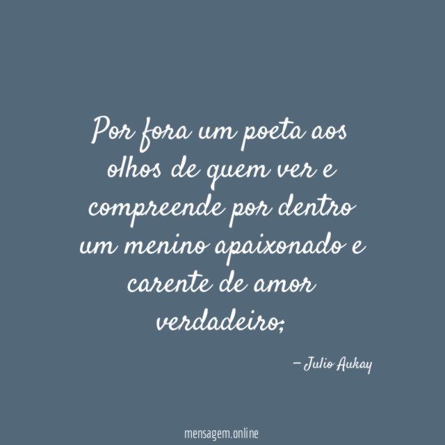 Por fora um poeta aos olhos de quem