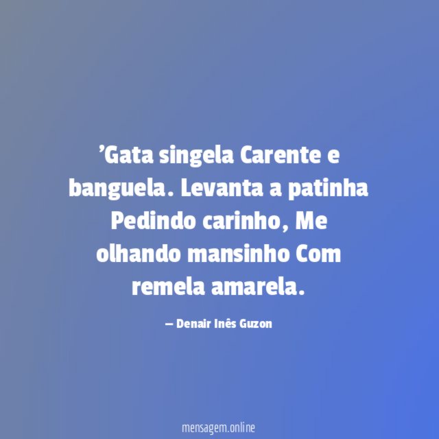 Gata singela Carente e banguela