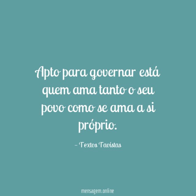 Apto para governar está quem ama tanto