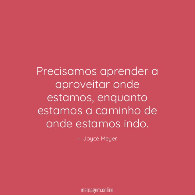 Precisamos aprender a aproveitar onde estamos