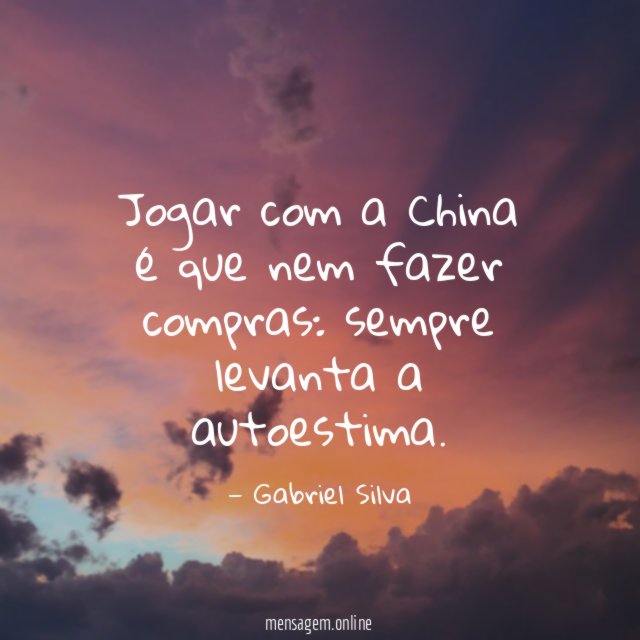 Jogar com a China é que nem fazer compras