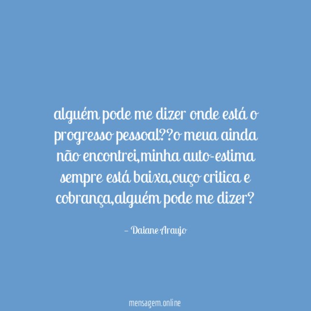 alguém pode me dizer onde está o progresso pessoal