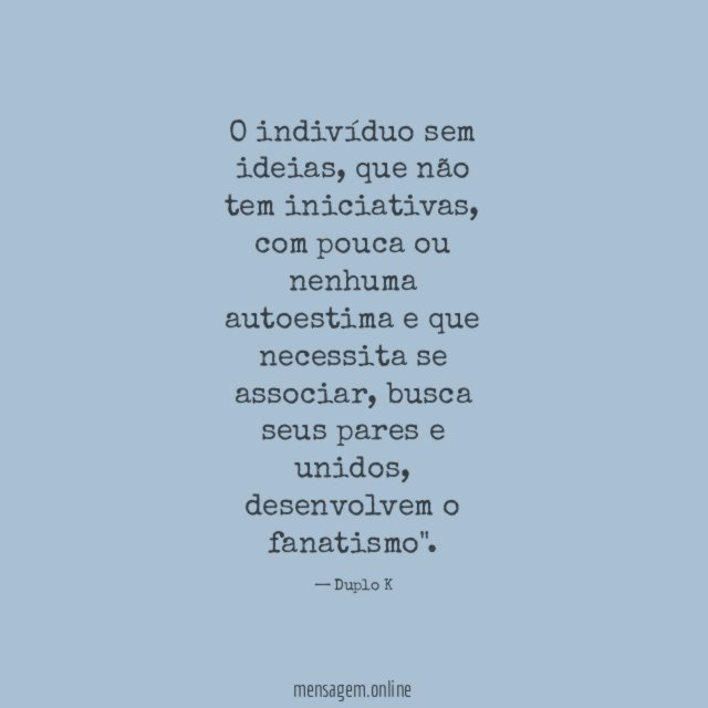 O indivíduo sem ideias