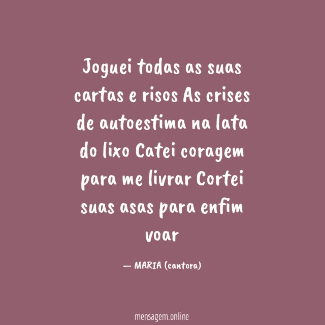 Joguei todas as suas cartas e risos As crises