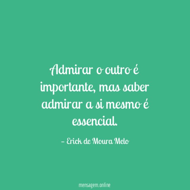 Admirar o outro é importante
