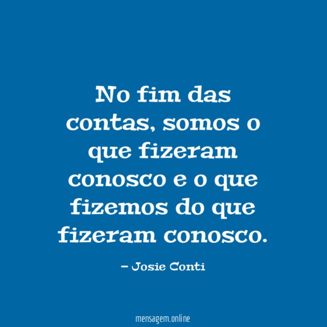 No fim das contas