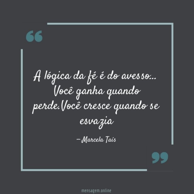 A lógica da fé é do avesso