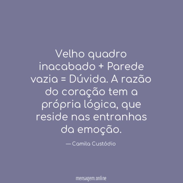 Velho quadro inacabado + Parede vazia = Dúvida