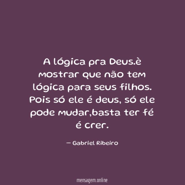 A lógica pra Deus