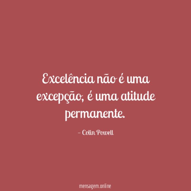 Excelência não é uma excepção