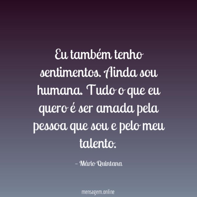 Eu também tenho sentimentos