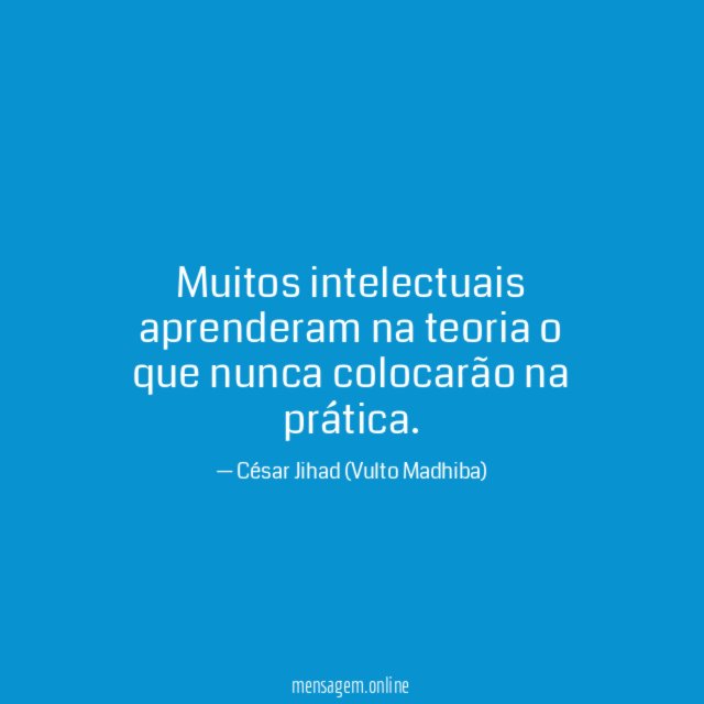 Muitos intelectuais aprenderam na teoria o que nunca