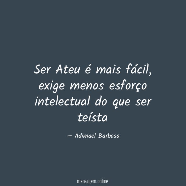 Ser Ateu é mais fácil