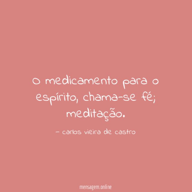 O medicamento para o espírito