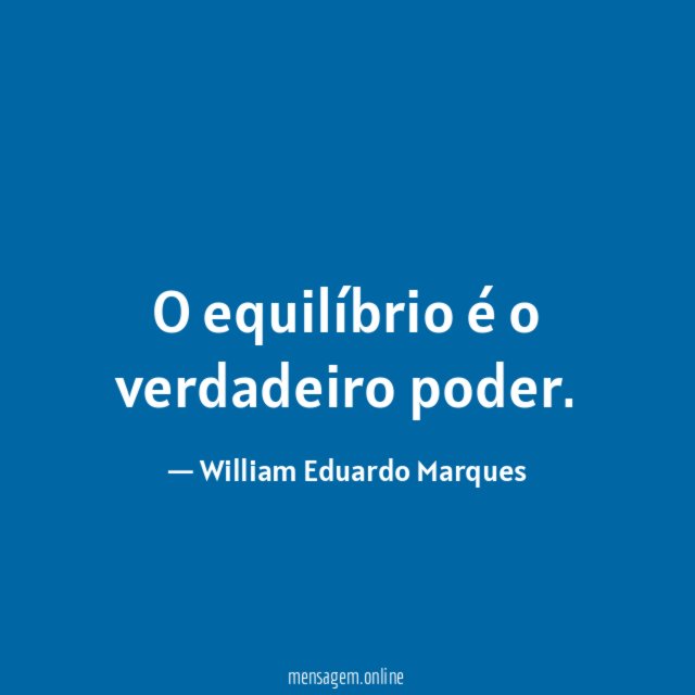 O equilíbrio é o verdadeiro poder