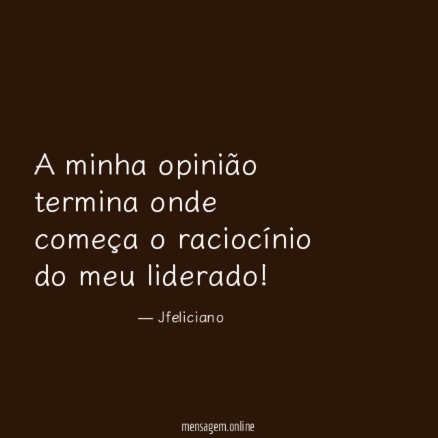 A minha opinião termina onde começa o raciocínio