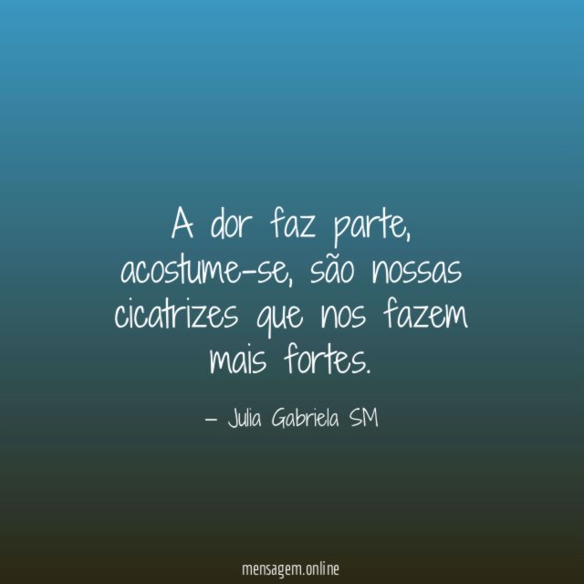 A dor faz parte