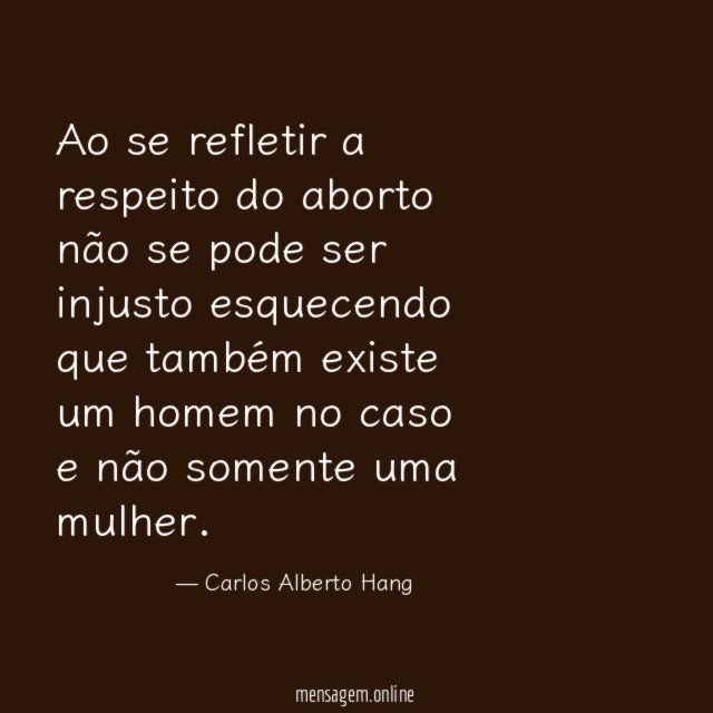 Ao se refletir a respeito do aborto não