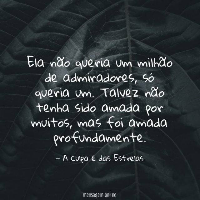 Ela não queria um milhão de admiradores