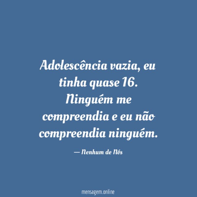 Adolescência vazia