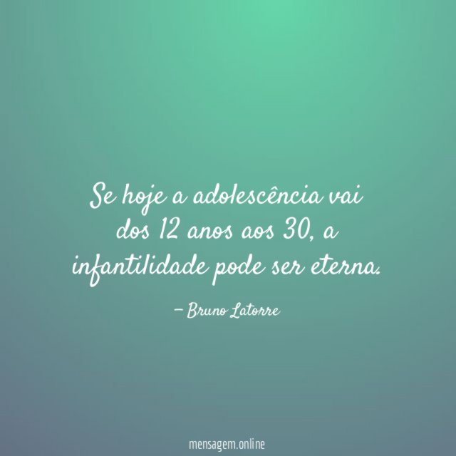 Se hoje a adolescência vai dos 12 anos aos 30