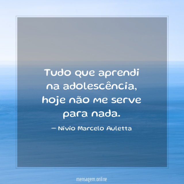 Tudo que aprendi na adolescência