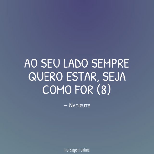 Ao seu lado sempre quero estar