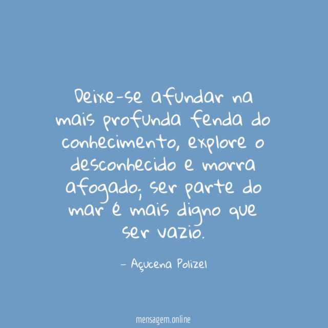 Deixe-se afundar na mais profunda fenda do conhecimento