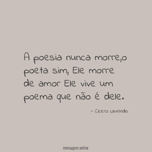 A poesia nunca morre