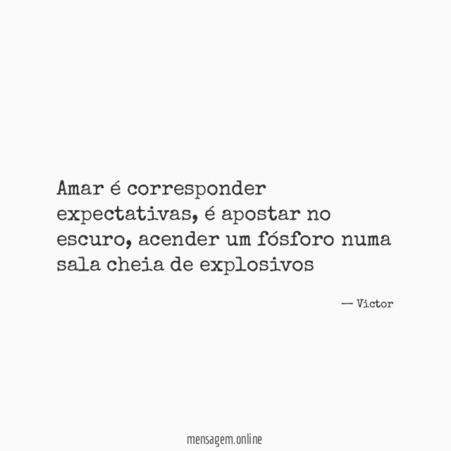 Amar é corresponder expectativas