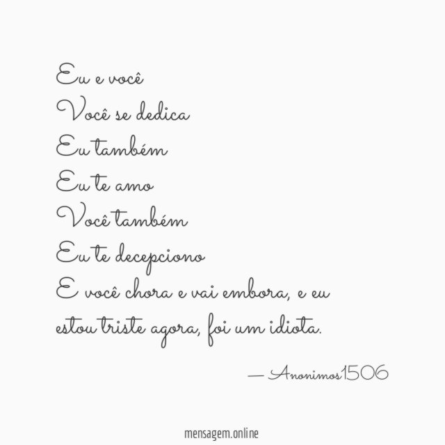 Eu e você Você se dedica Eu também Eu te amo Você