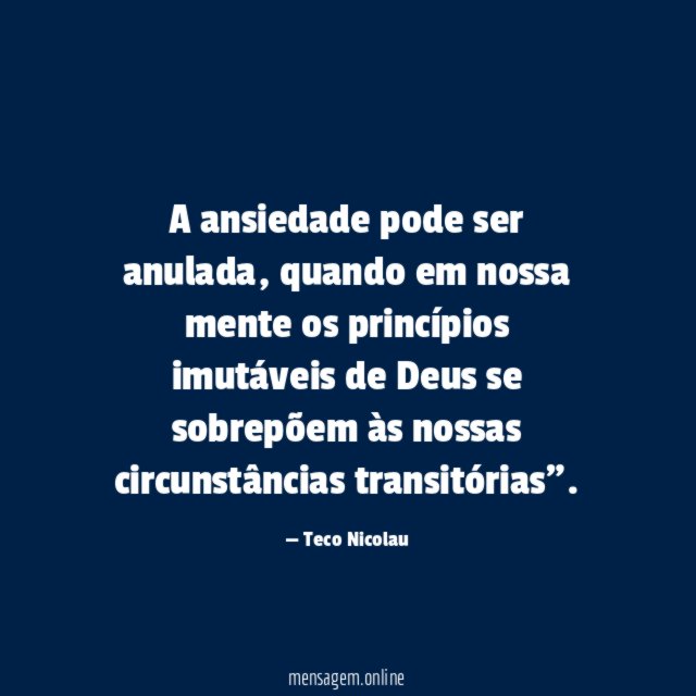 A ansiedade pode ser anulada