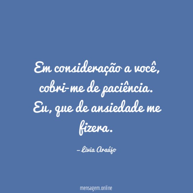 Em consideração a você