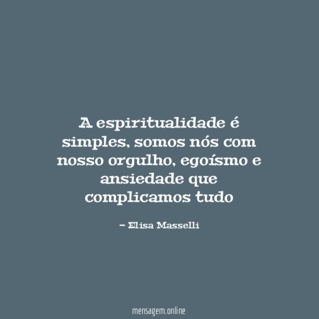 A espiritualidade é simples