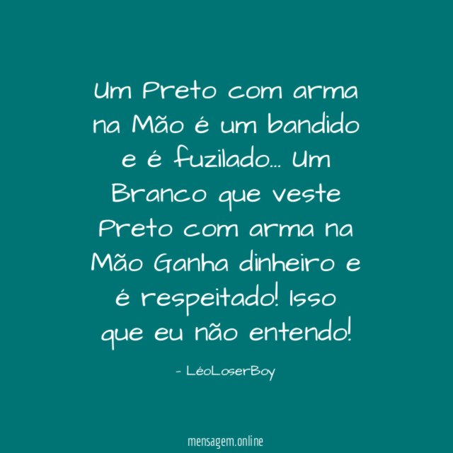 Um Preto com arma na Mão é um bandido e é fuzilado