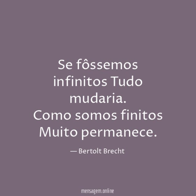Se fôssemos infinitos Tudo mudaria
