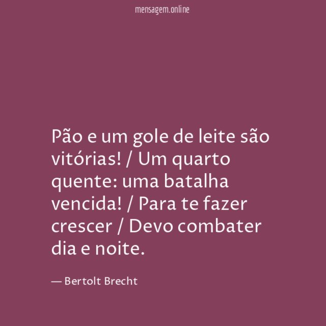 Pão e um gole de leite são vitórias