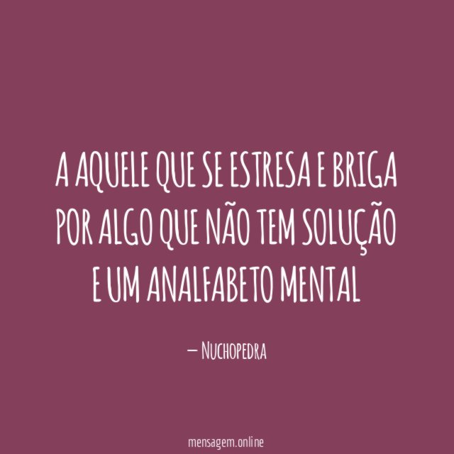 A AQUELE QUE SE ESTRESA E BRIGA POR