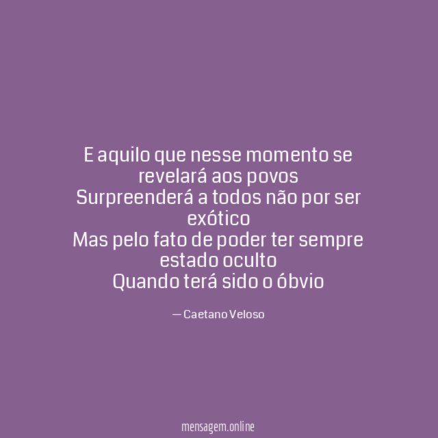 E aquilo que nesse momento se revelará aos