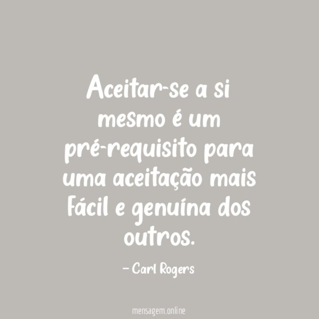 Aceitar-se a si mesmo é um pré-requisito para